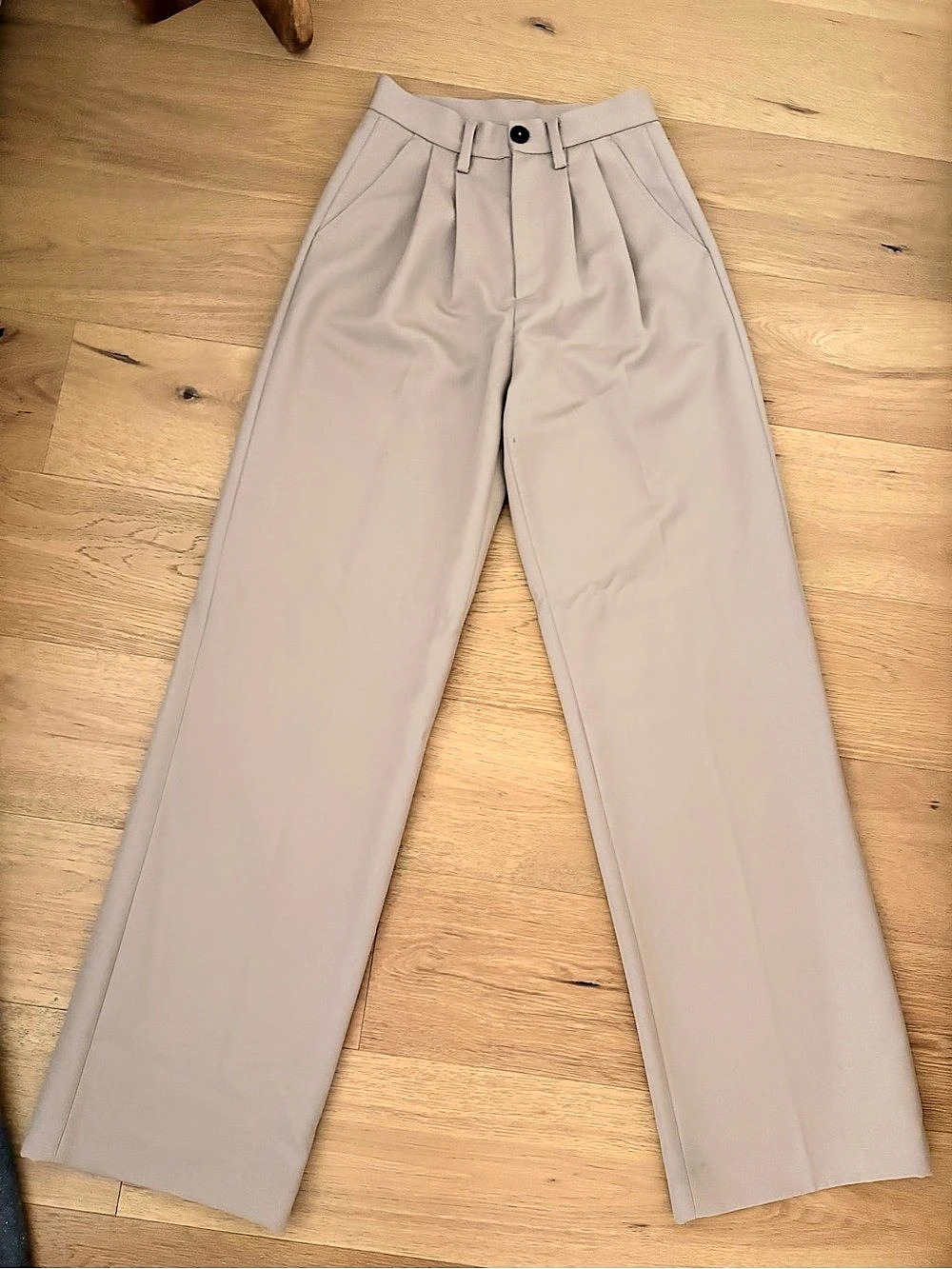 Anine Bing Carrie Wide Leg Pants in Taupe Grey